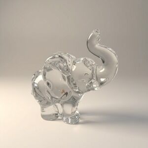 Vintage Fenton Art Glass Elephant Trunk Up Figure Paperweight